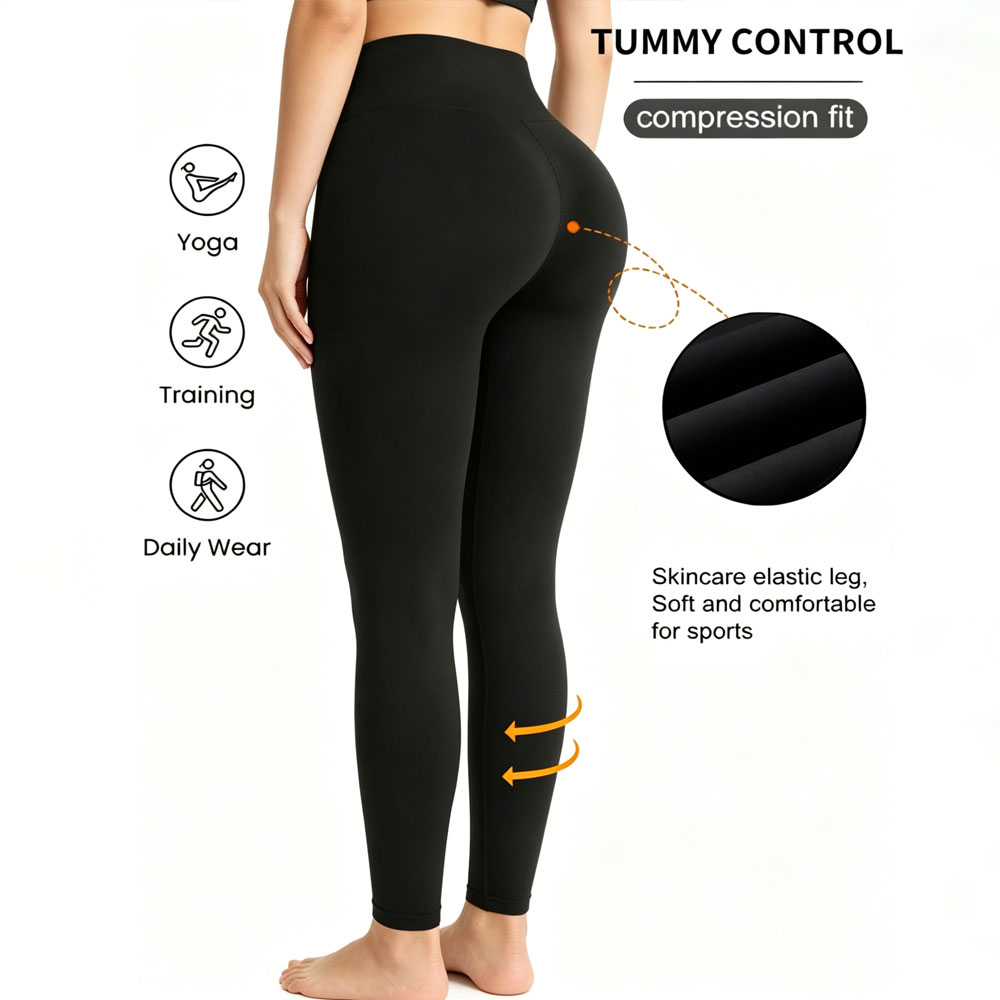 Yoga Fitness Leggings - Womens High Stretch Buttery Soft Sports