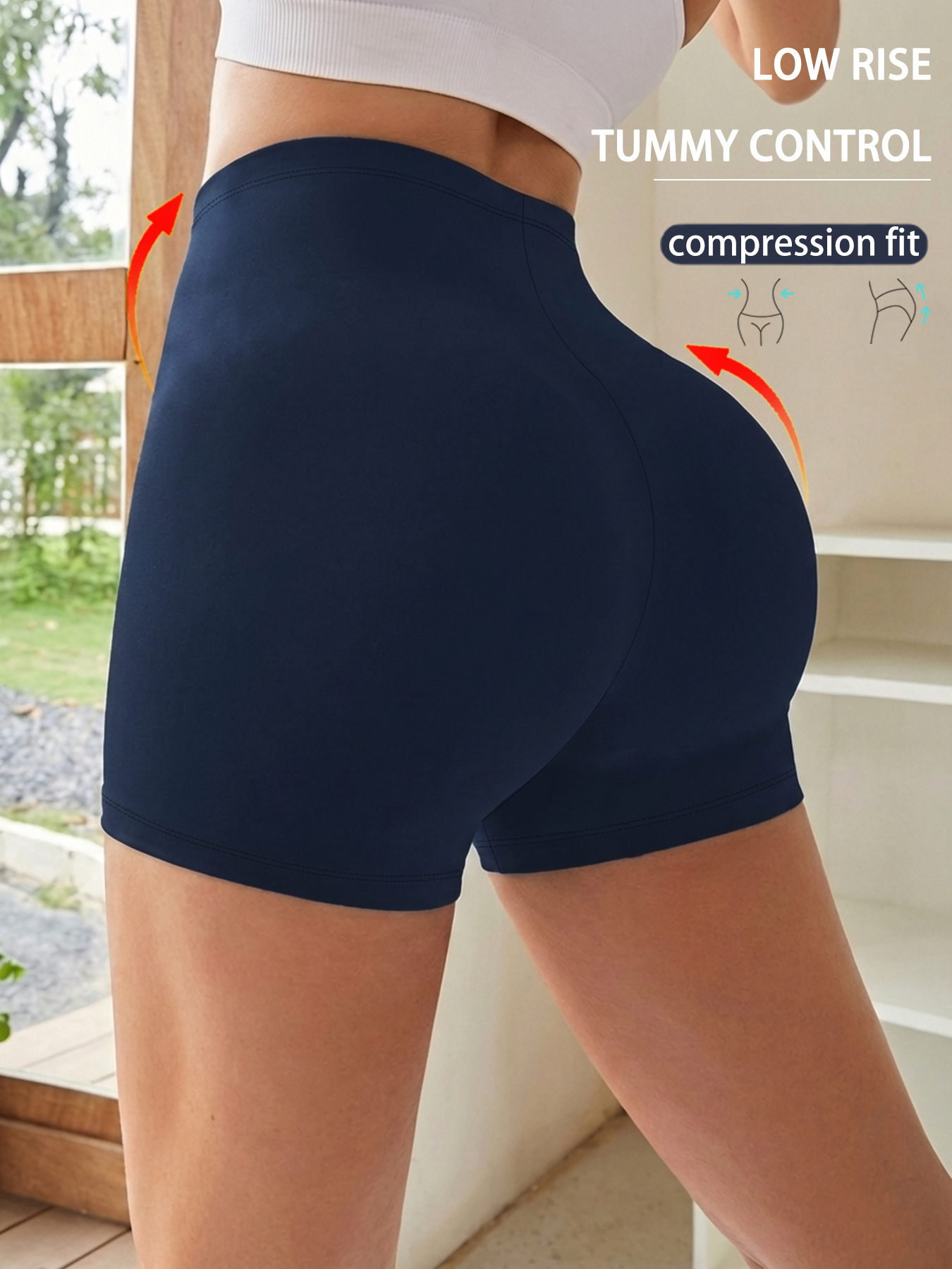 Yoga Fitness Leggings - Plus Size Biker Shorts For Women