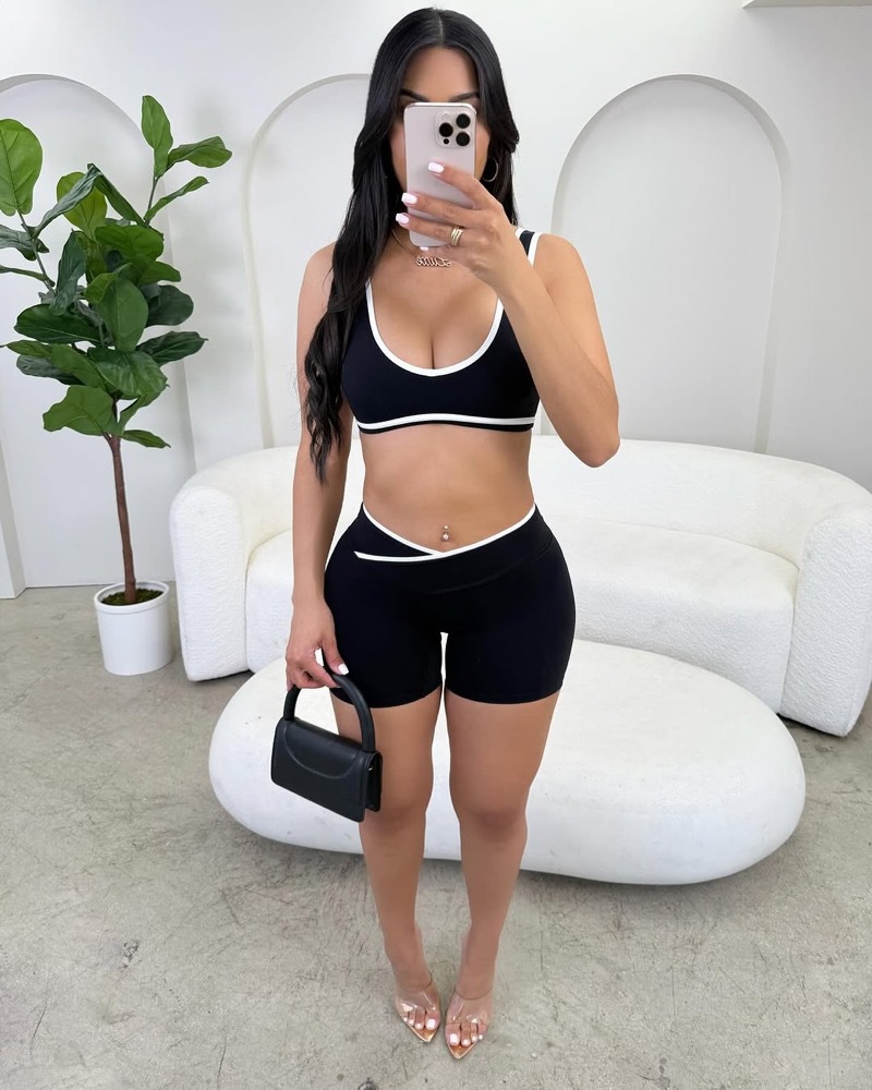 STYLISH LADY Contrast Trim Yog - Yoga Fitness Fit Club recensione e prezzo