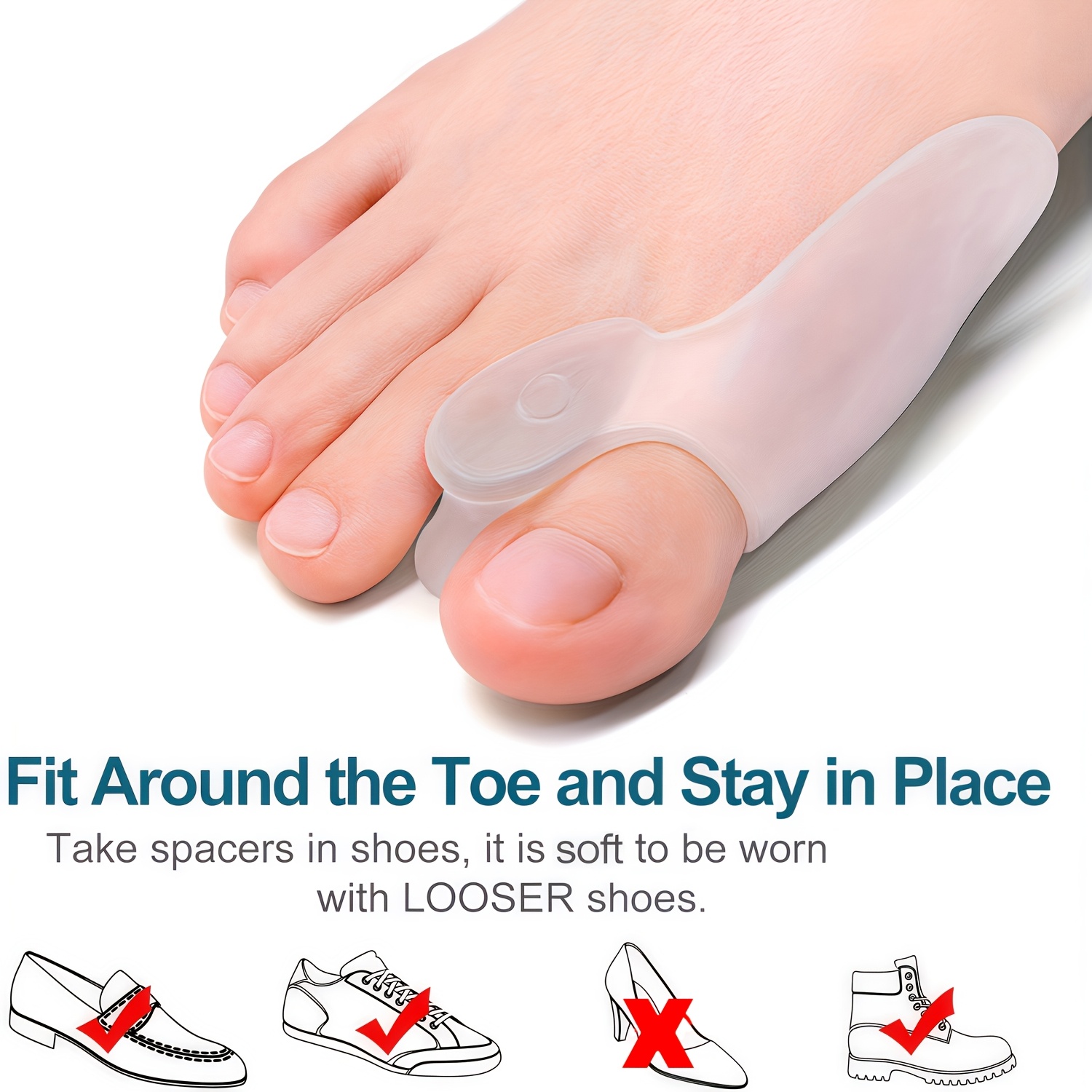 2PCS Soft Gel Toe Spacers with - Yoga Toe Separator recensione e prezzo