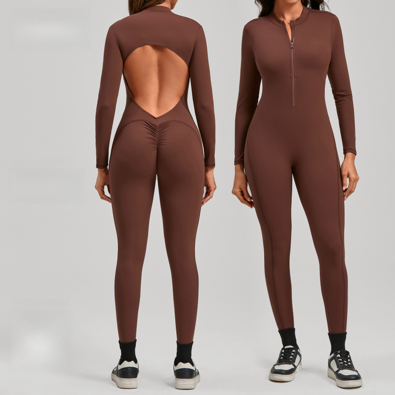 Zippered Long Sleeve Nude Feel - Yoga Fitness Outfit recensione e prezzo